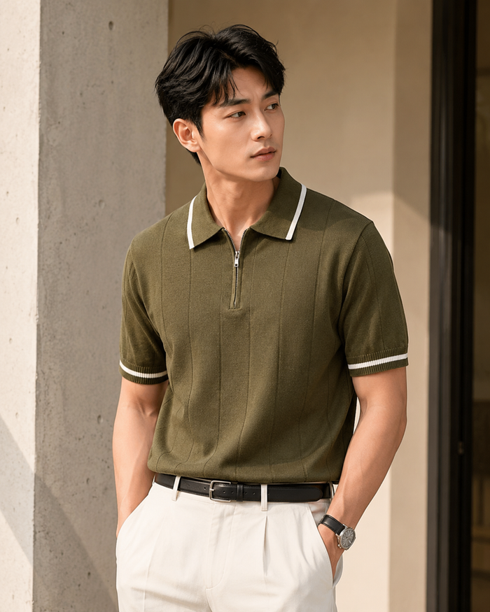 Sullivan Striped Knit Polo