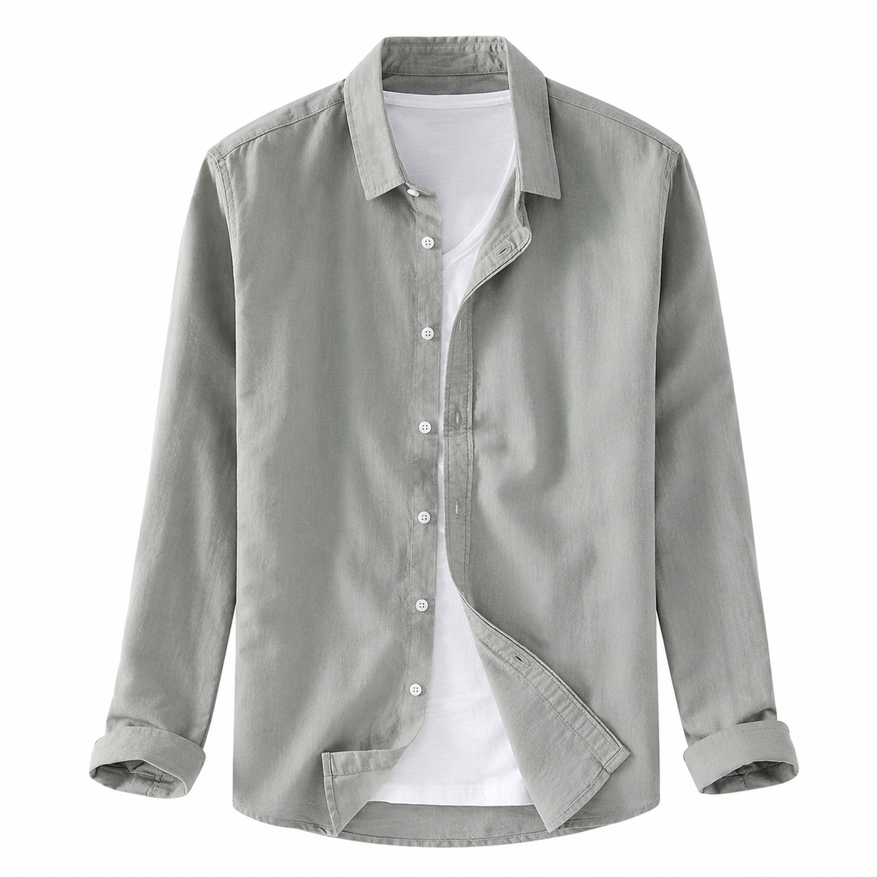 Osaka long-sleeve shirt in gray — front product view