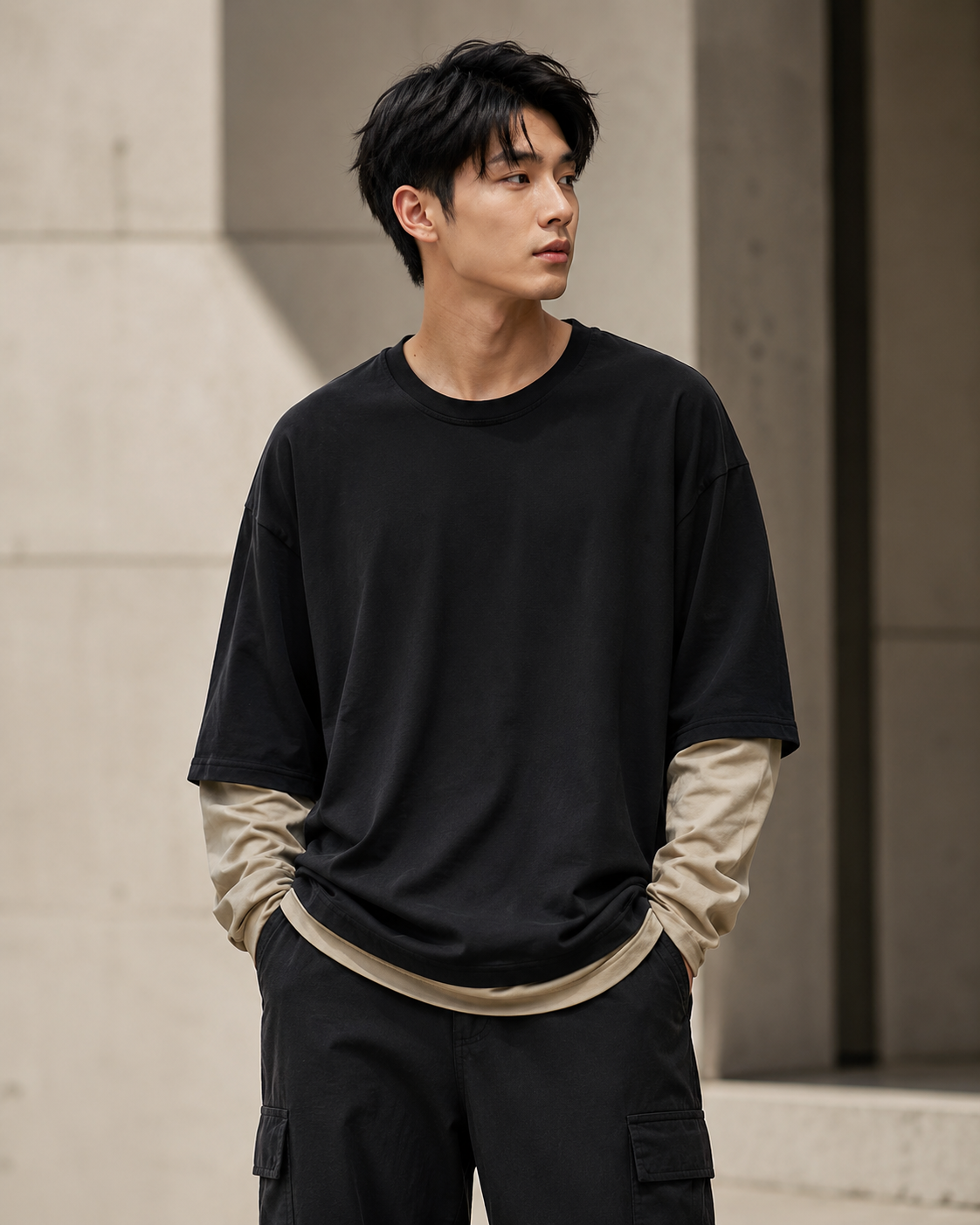 Panelled Knit Sweater