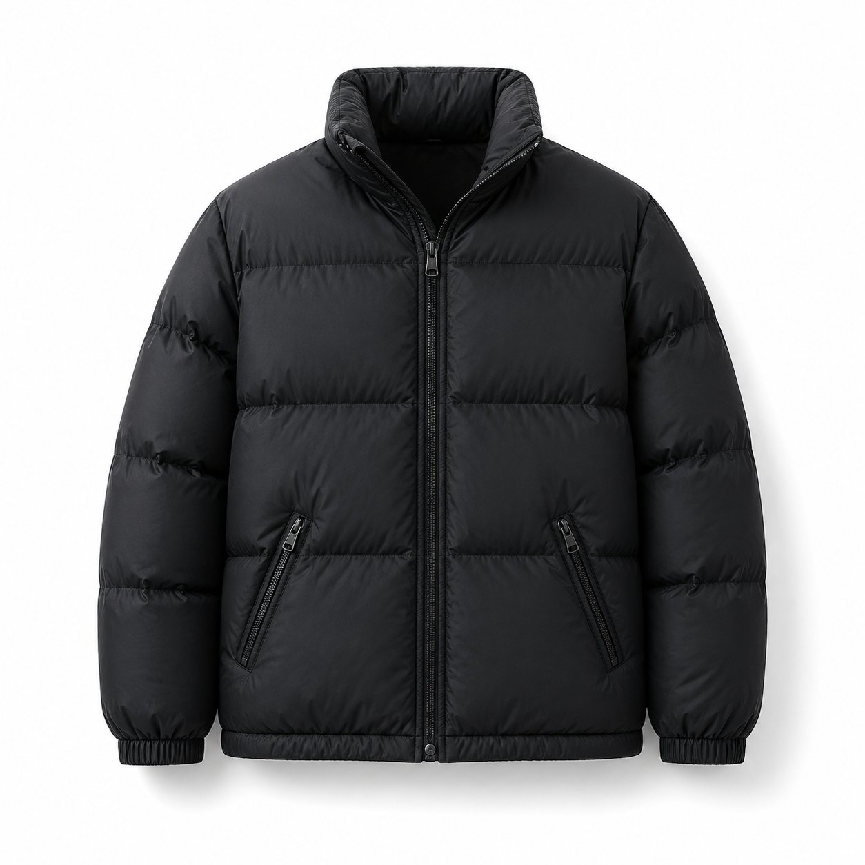 Quilted Padded Jacket black product-only image on white background