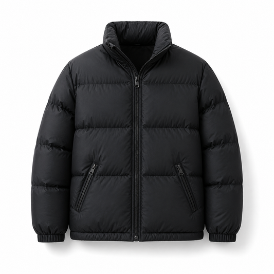 Quilted Padded Jacket black product-only image on white background
