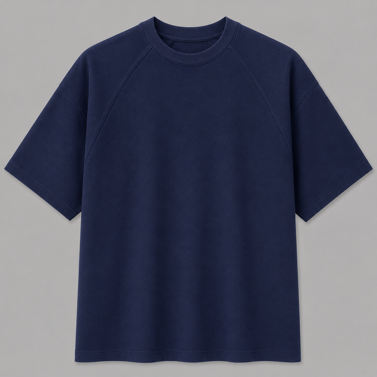 Stitchwork Cotton Tee in sapphire blue — front product view