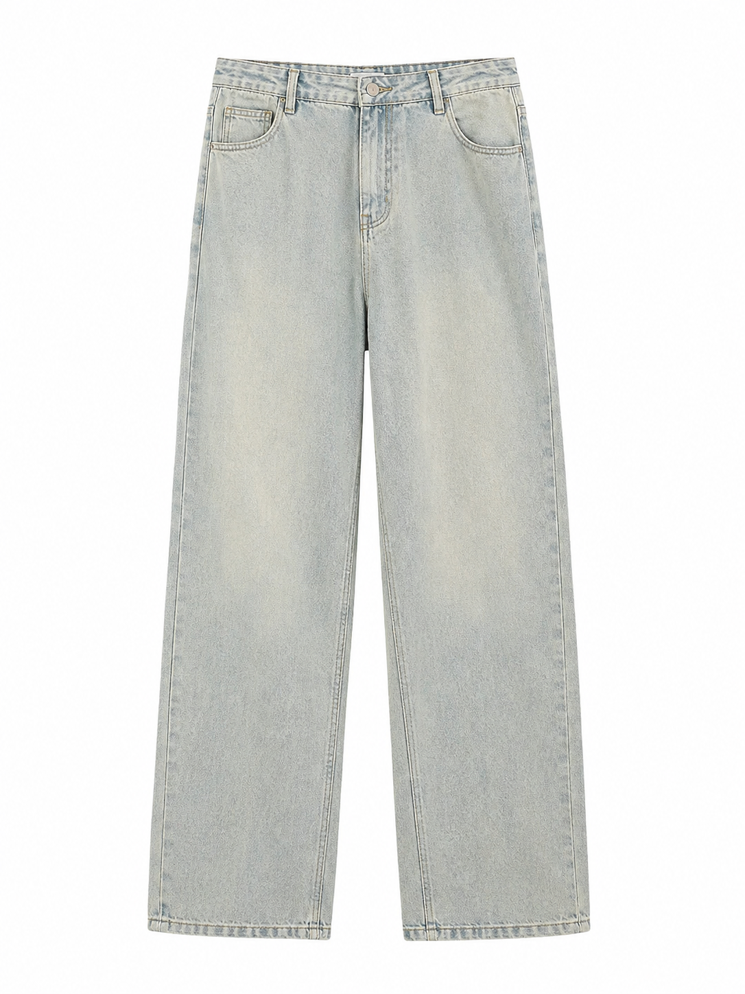 Washed Blue Straight-Leg Jeans in pale light wash, product-only front view